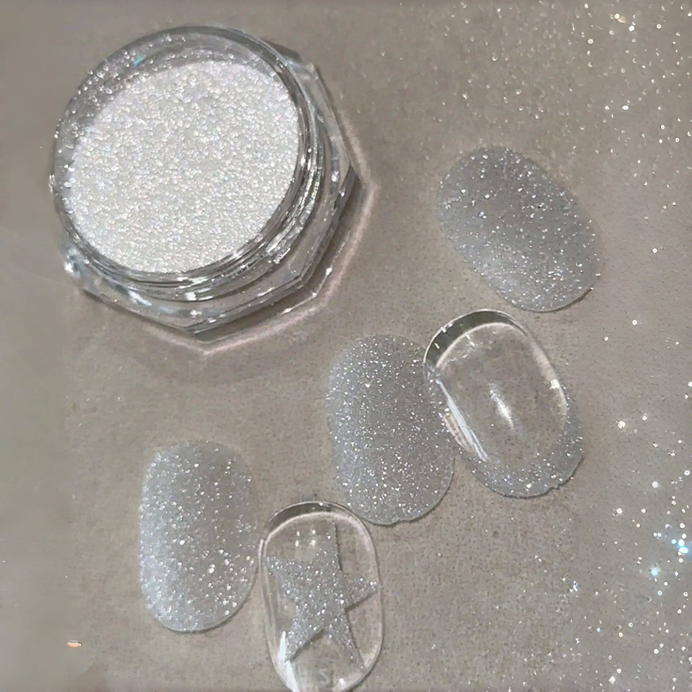 Sea Salt Crystal Diamond Nail Powder, Ultra Fine Glitter Sug