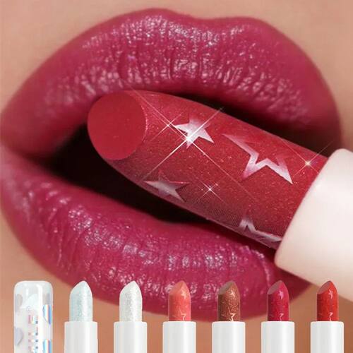 Diamond Pearlescent Lipstick Waterproof Long Lasting Non-sti