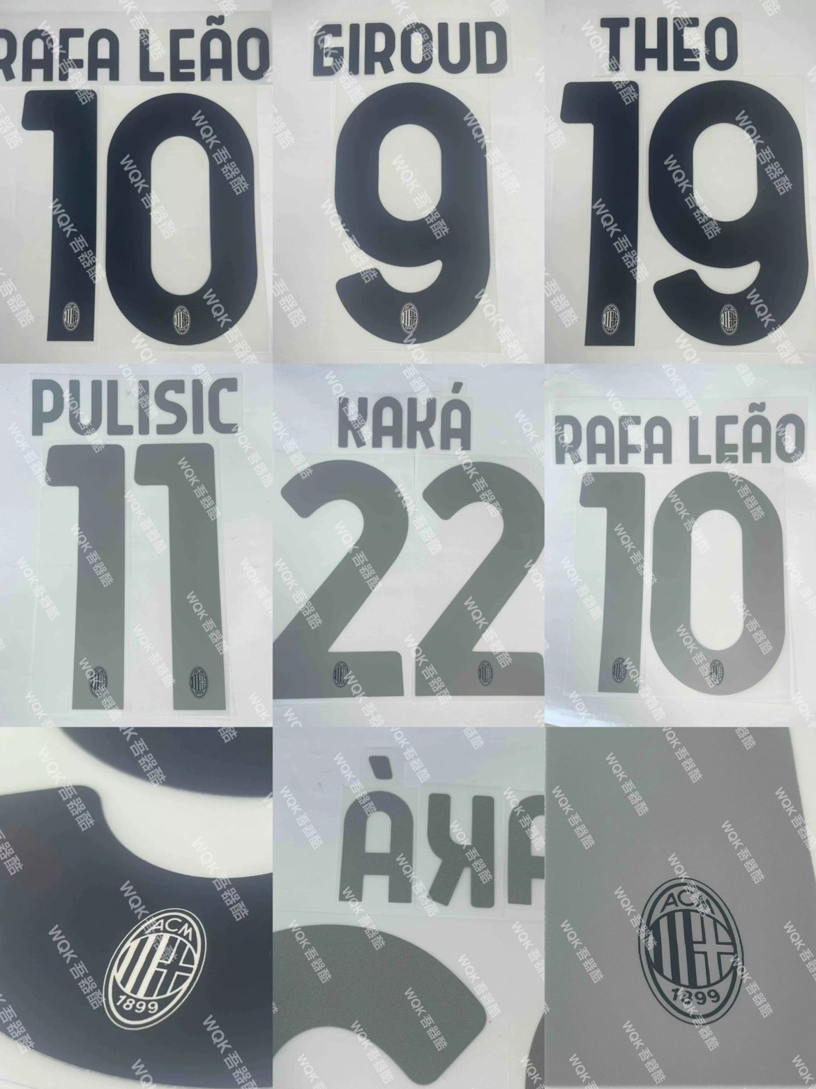 AC米兰2324赛季白色联名衫印字黑