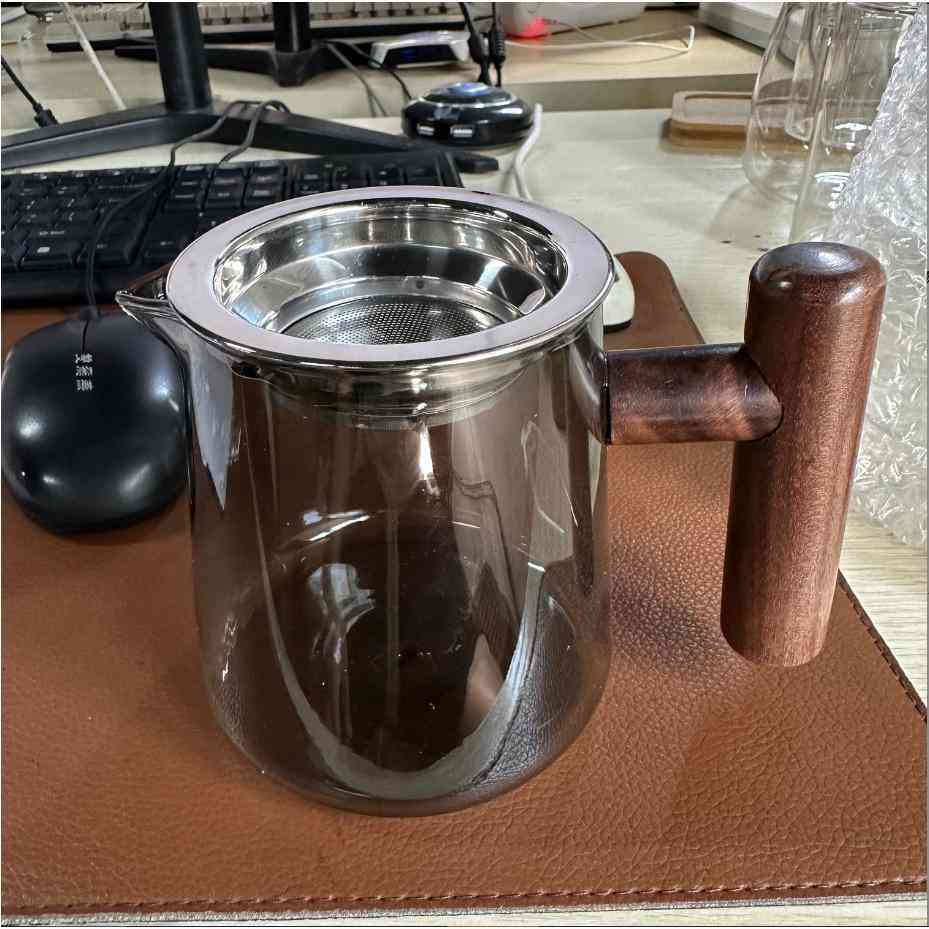 高硼硅玻璃泡茶壶绿茶泡茶器家用一体过滤公道杯木把月牙分茶杯 餐饮具 公道杯 原图主图