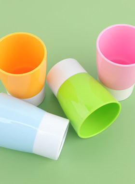 时尚撞色塑料创意情侣漱口杯