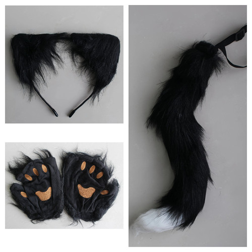 动物尾巴腰带儿童猫耳朵猫狐狸