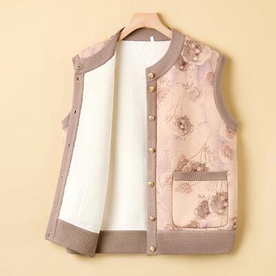 秋冬加厚加绒中老年女马甲