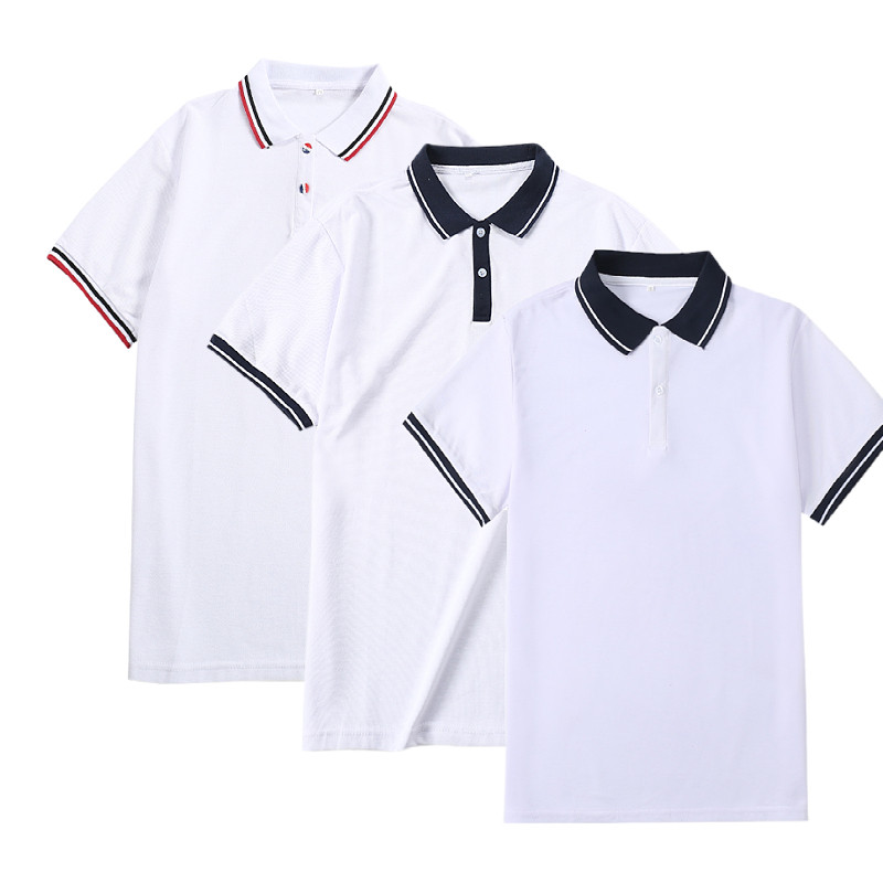 中小学生校服T恤内搭白色t恤短袖夏季POLO衫班服打底衫男女生上衣
