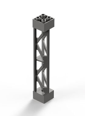 火车轨道95347支撑柱子上下爬坡高架桥梁桥墩支架道路moc拼装积木
