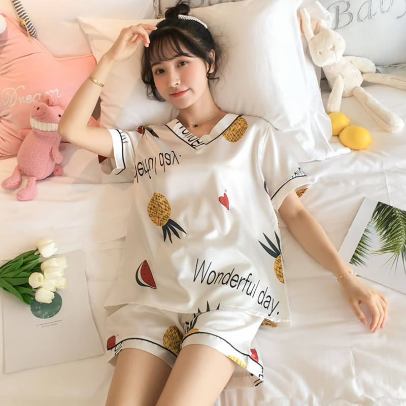 pajamas Borneol sexy Thin section spring and autumn Short sleeved Two piece set lovely student silk summer Home service packagein the Lingerie/Men's underwear/Tracksuit , Pajamas/Home service package  category - from Buy2taobao.com to provide professional Taobao agent buy service
