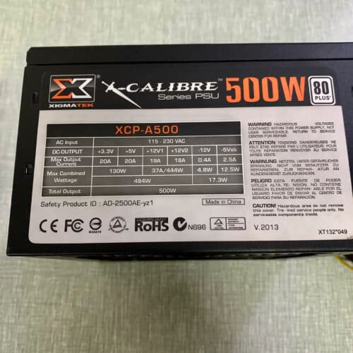 议价富钧500W电源XCP A500 使用正常稳定 显卡6P