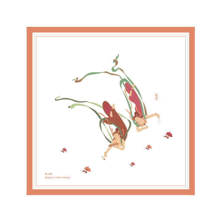 【双飞天】手帕至美敦煌壁画环保方巾头饰送礼女友东方密语文创