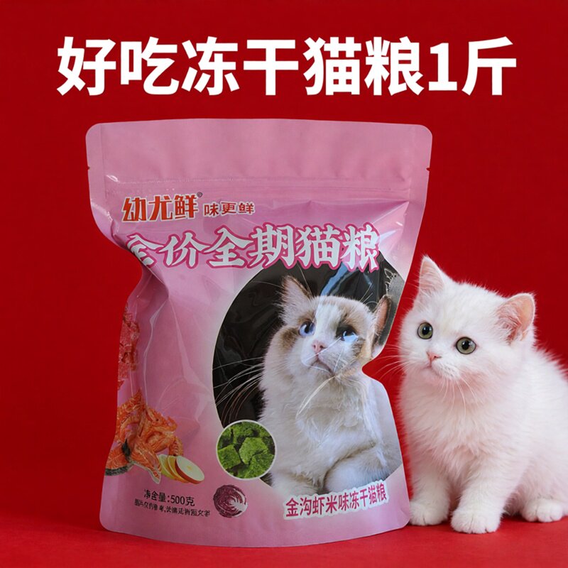幼尤鲜多拼冻干猫粮1袋共1斤