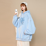2024年秋季奶系色印花连帽卫衣XZ415-WY20-P40，男装卫衣，星座416