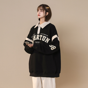 2024年春季新款拼色翻领美式卫衣XZ416-WY32-P60图片