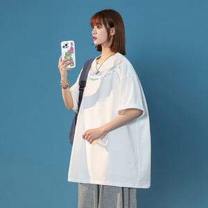 2024年夏季新款中性风新中式印花圆领短袖T恤XZ416-DT2026-P30图片