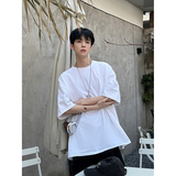 2024年夏季男港风大码纯色圆领短袖T恤XZ416-DT101-P25，男装T恤，星座416