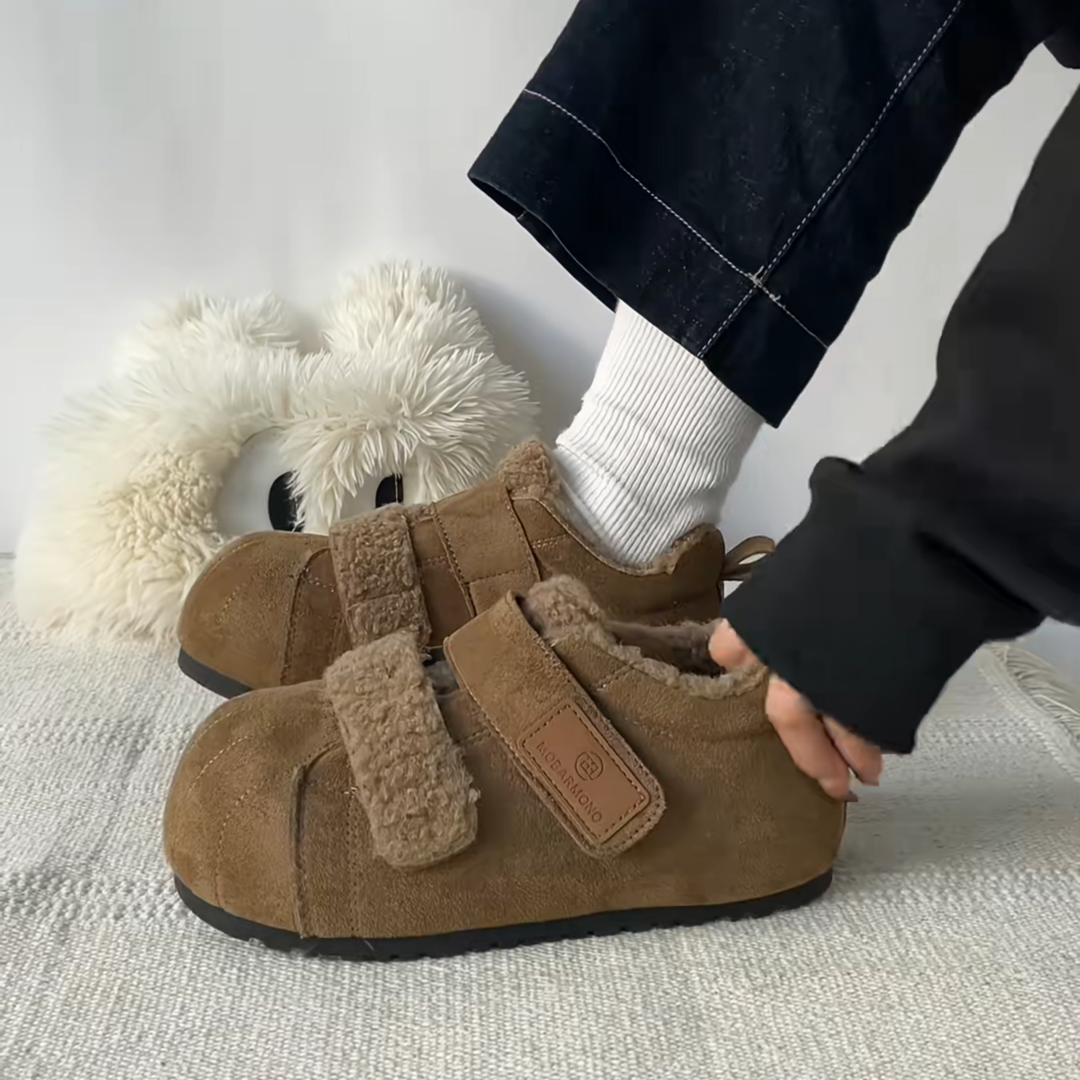 雪地靴棉鞋复古厚底勃肯鞋女款 2025 新款秋冬加绒豆豆保暖百搭鞋