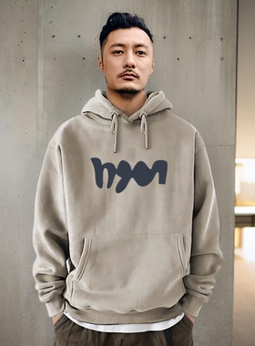 香港潮牌440克加绒卫衣男余文乐美式高级感情侣简约宽松连帽外套