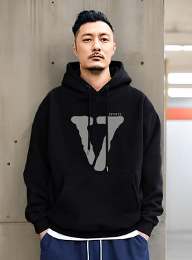 美式复古440g重磅卫衣男ins秋冬款加绒连帽外套余文乐潮牌纯棉