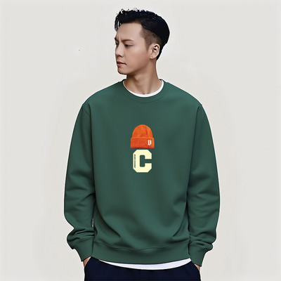 香港潮牌陈伟霆圆领纯棉卫衣男秋冬季加绒宽松时尚本命年潮流衣服