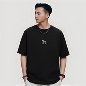 重磅纯棉260克国潮简约休闲个性 2026马年夏季 t恤男士 短袖 体恤 新款