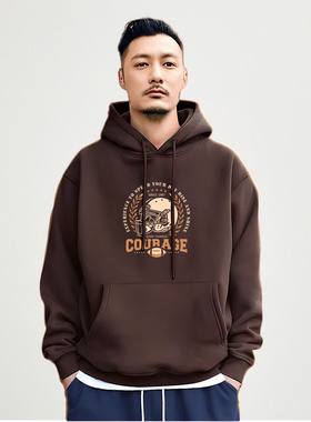 香港潮牌余文乐连帽卫衣男秋冬新款潮流印花重磅纯棉青年时尚外套