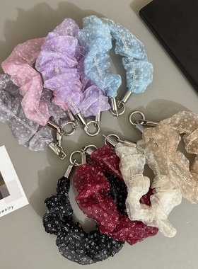 GIF小清新小碎花梅花手腕闪钻挂绳 钥匙扣挂链适用手机壳包包配饰
