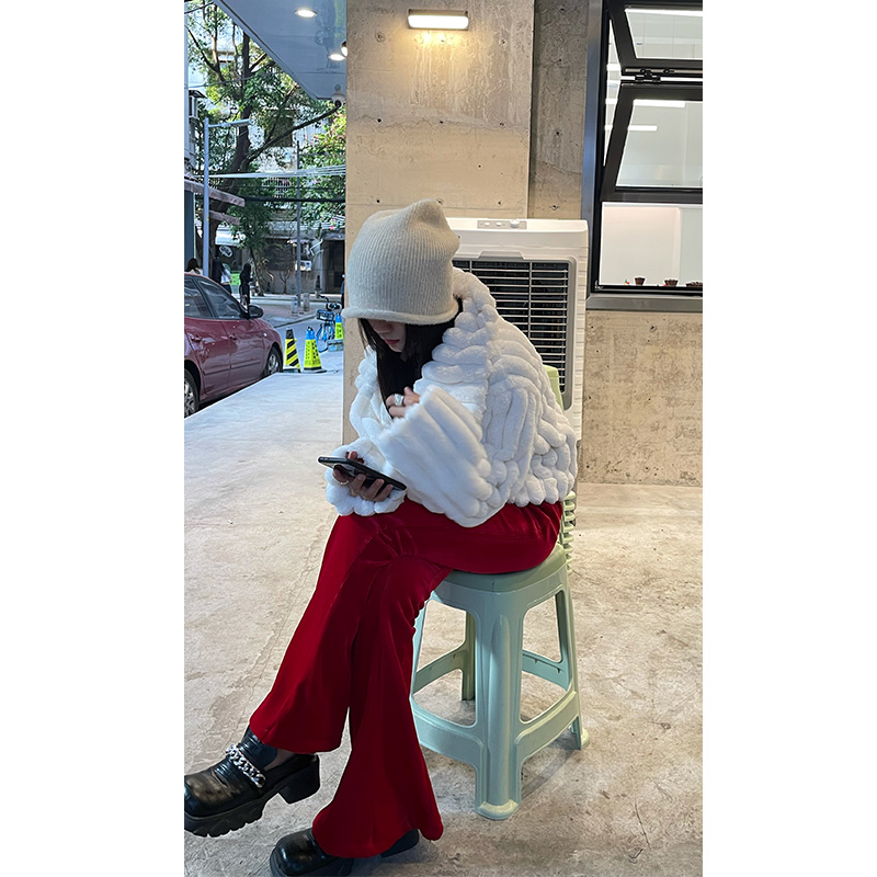 西九   非常显瘦显腿长的店主自留条绒喇叭长裤