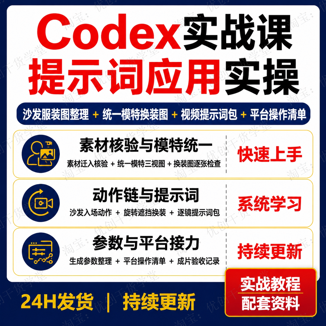 Codex无限画布电商换装视频课程沙发服装图生成参数操作学习资料