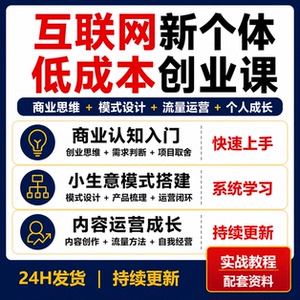 互联网新个体创业课商业思维模式设计小生意搭建内容运营个人成长