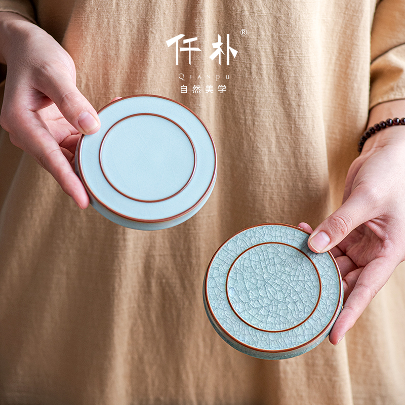 仟朴开片冰花茶杯垫陶瓷圆形