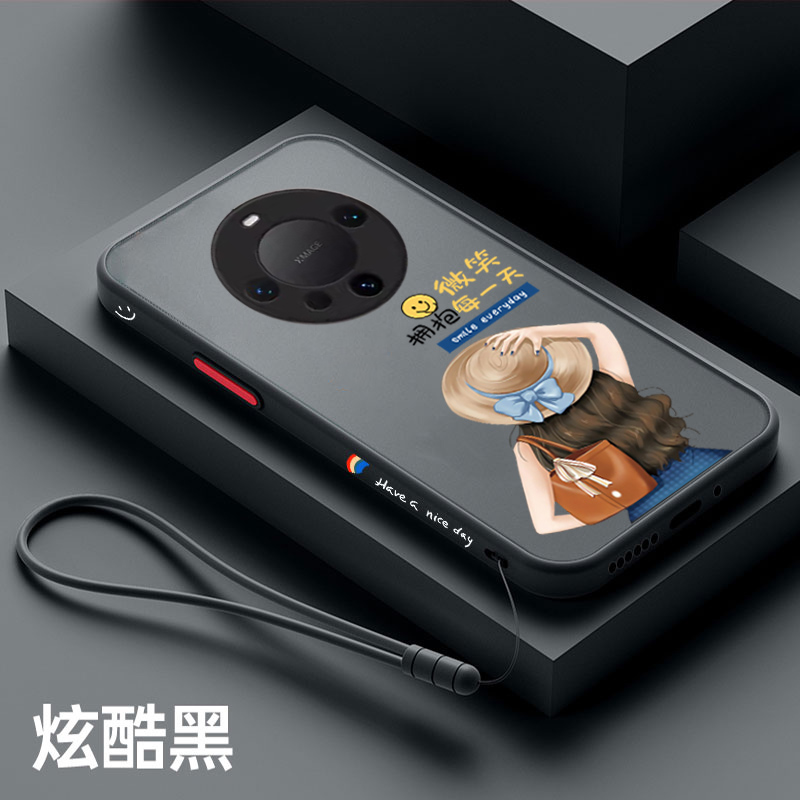 适用华为mate70pro手机壳新款mate60保护套网红女款魅特六十高级感全包防摔mat50磨纱外壳50e撞色pro硅胶软边