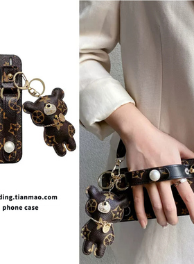 适用vivox90手机壳老花纹x90pro腕带款可斜挂x80保护套全包防摔VIVOX80pro高档皮质欧美潮牌时尚男女款外壳