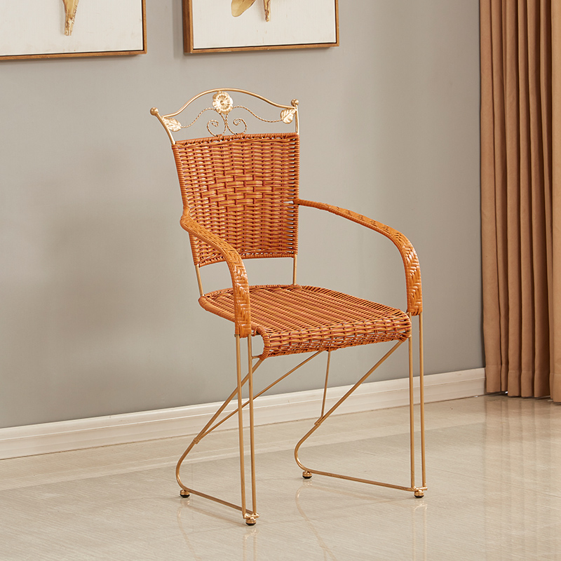 电脑椅编织藤编铁艺户外阳台休闲桌椅现代舒适麻将椅靠背简约舒适