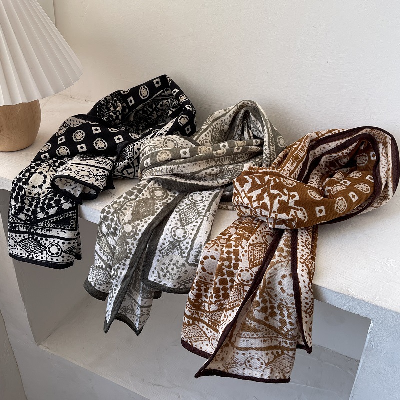 抹茶绿色温婉双面异色丝毛围巾女仿真丝羊毛大长巾春夏季保暖披肩