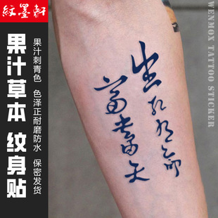 纹墨轩·WMX果汁防水纹身贴女款生死有命富贵在天草本贴纸男士款