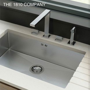 出口欧式 1810厨房台上下304不锈钢手工拉丝水槽套餐大单槽洗菜盆