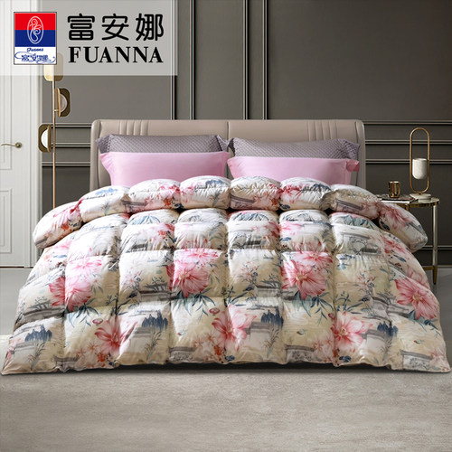 富安娜95白鹅绒羽绒被保暖加厚被