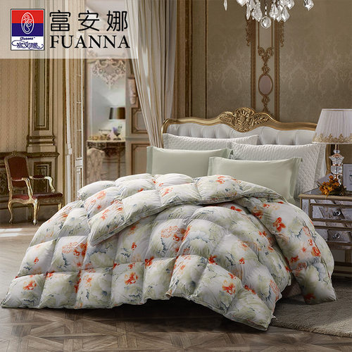 富安娜家纺官方品牌店官网正品抗菌95白鹅绒被羽绒被被芯厚冬被子