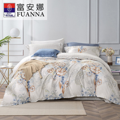 富安娜家纺官方品牌店官网正品全棉四件套床上用品简约纯棉韩式风