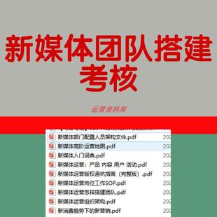 新媒体运营入门资料部门架构运营地图版权避坑岗位sop表格