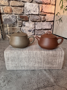 100CC小饮瓢紫砂壶原矿紫砂50目红降坡泥紫泥手工制作小壶功夫茶