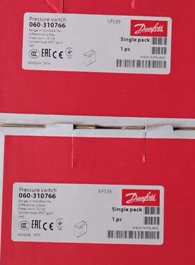 丹佛斯压力开关KPS39 060-310766，波兰原装，全--议价商品