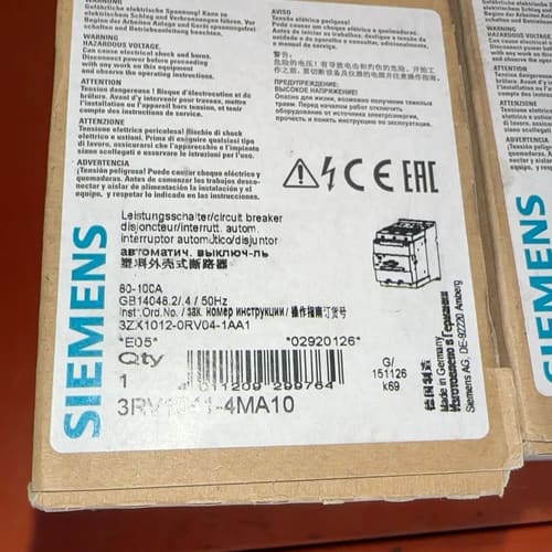 原装西门子马达断路器3RV1041-4MA10 电流80-1--议价商品