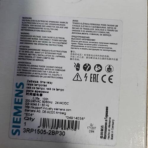 西门子时间继电器 3RP1505-2BP30，德国原装正品带--议价商品