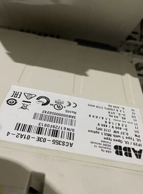 ABB拆机变频器ACS355-03E-01A2-4，0.37--议价商品