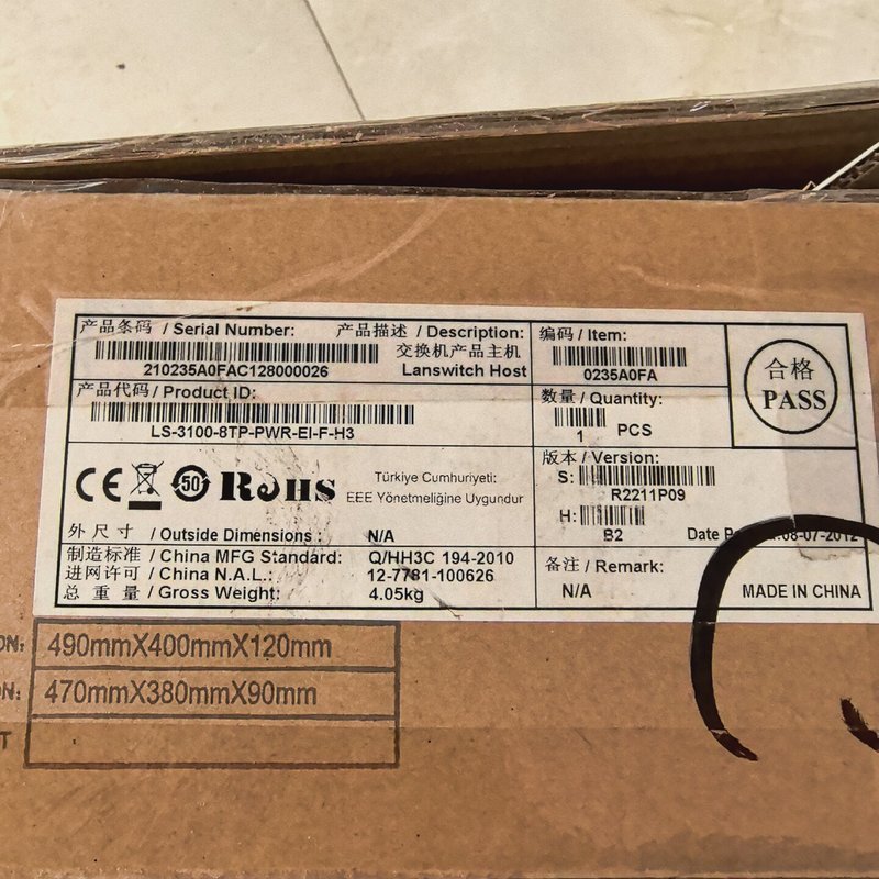 全新H3C交换机 LS-3100-8TP-PWR-EI-F---议价商品