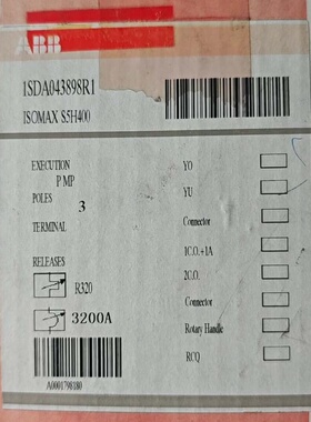 ABB ISOMAX S5H400断路器，型号1SDA043--议价商品