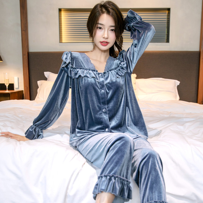 乐姿梦金丝绒睡衣女2026年新款春秋季开衫长袖套装网红爆款家居服,女士内衣/男士内衣/家居服,睡衣/家居服套装,淘宝优惠券,粉丝福利购,淘宝优惠卷