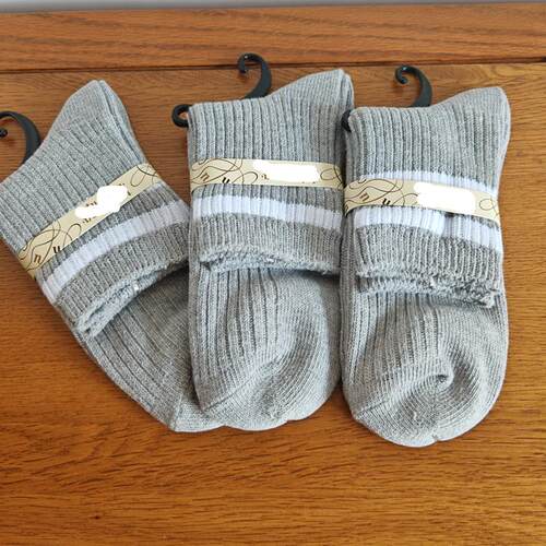 粗线中筒袜纯棉吸汗男士