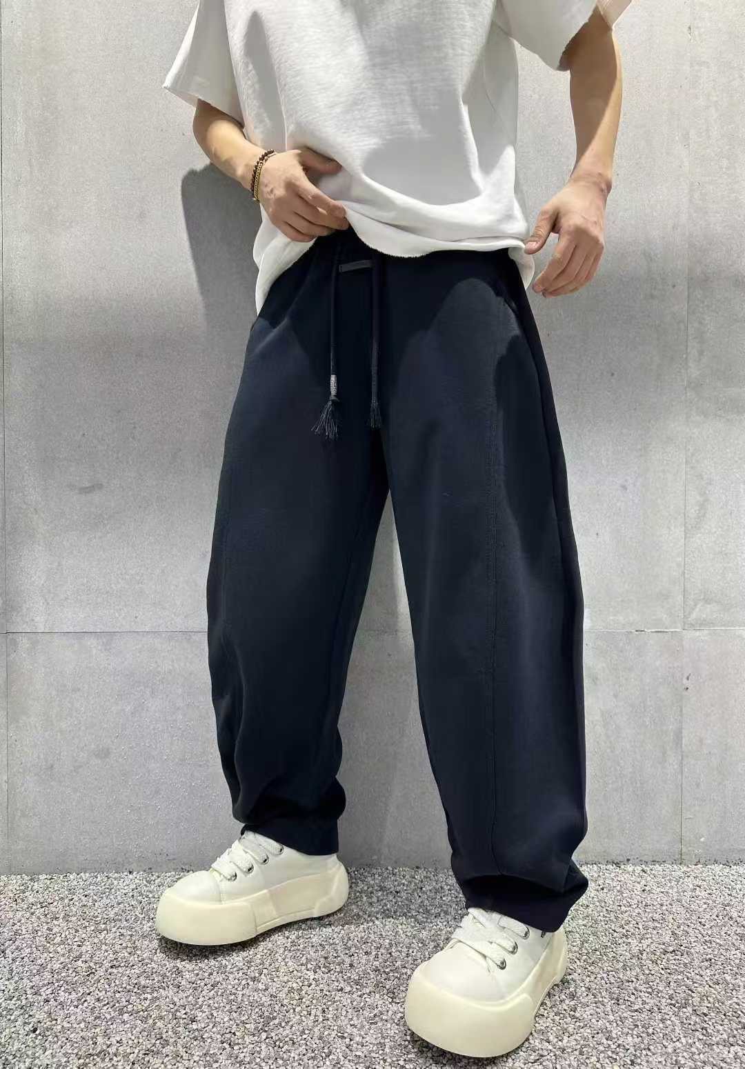 实体2026春季新款时尚潮流弯刀卫裤男女抽绳潮牌宽松休闲阔腿长裤,男装,卫裤,淘宝优惠券,粉丝福利购,淘宝优惠卷