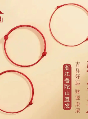平安顺遂小红绳手链红绳脚链本命年红绳脚绳编织手绳好运护身红绳
