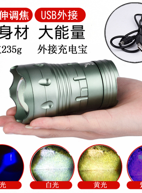 神鹰之火U80分体式蓝白黄紫钓鱼灯USB充电宝供电迷你夜钓灯